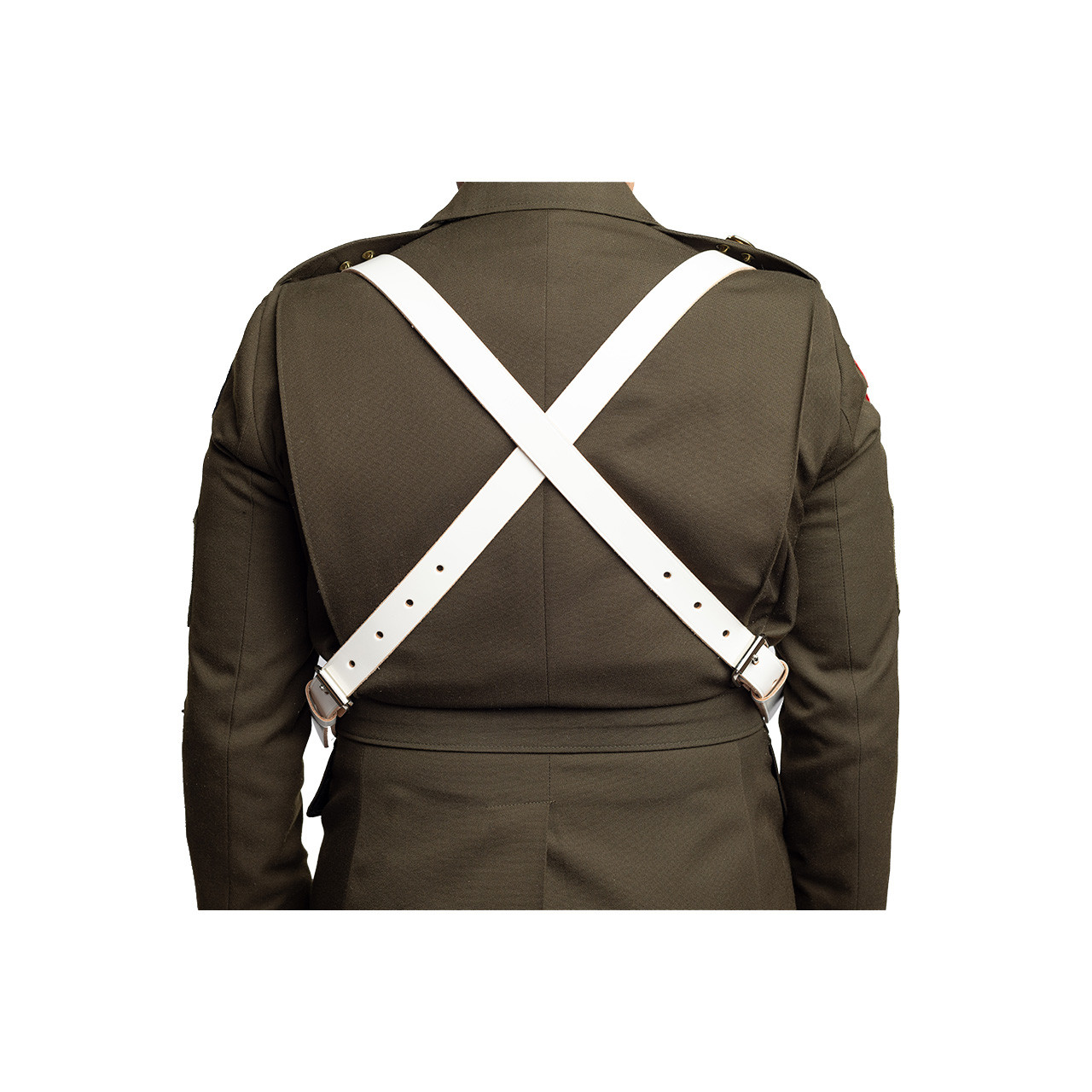Double Harness Flag Carrier (Black Leather) - Military Grade
