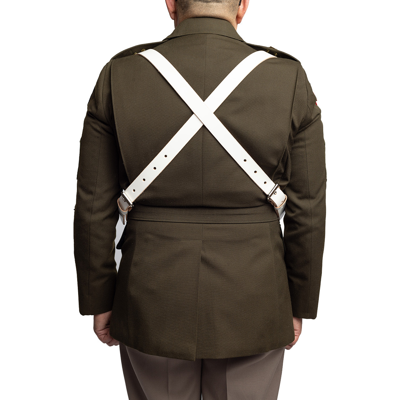 Double Harness Flag Carrier (Black Leather) - Military Grade