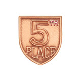 Bronze shield-shaped JROTC 5th Place award with '5TH' in raised block lettering and embossed base text.
