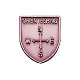 Bronze JROTC Orienteering shield medal with a four-point compass rose marking N, S, E, and W directions.