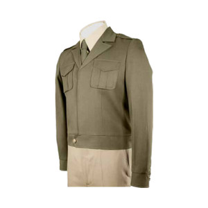 AGSU Male Eisenhower (Ike) Military Wear Jacket front view in Army Green Service Uniform style