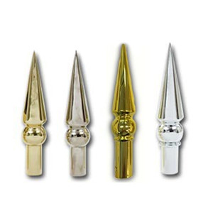 Round spears traditional-fit ornaments made in the united states with a gold or silver finish featuring 4 different types. Round spears traditional-fit ornaments made in the united states with a gold or silver finish featuring 4 different types.