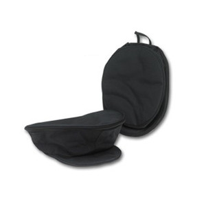 Compact black nylon dress cap protective cover for both male and female military, police, and fire service personnel worldwide.