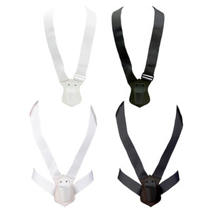 Black and white, single and double web flag carriers with large leather shields, adjustable straps, heavy plastic flag cup, and vinyl buckles. Black and white, single and double web flag carriers with large leather shields, adjustable straps, heavy plastic flag cup, and vinyl buckles.