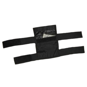 Light-weight, water-resistant black nylon ankle wallet holds standard-size wallet in one 5" x 5 1/2" pouch with adjustable elastic leg straps. Light-weight, water-resistant black nylon ankle wallet holds standard-size wallet in one 5" x 5 1/2" pouch with adjustable elastic leg straps.