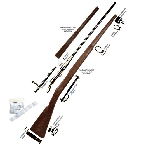 NGA chrome parts kit for DrillAmerica 1903 drill rifle with stock, barrel, receiver, bolt assembly, and hardware components.