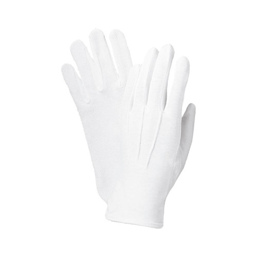 White Sure-Grip Wrist-Length Parade Gloves Front View