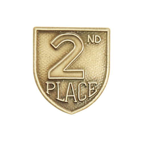 Gold JROTC 2nd Place medal with a raised '2ND' numeral and 'PLACE' in embossed lettering at the base.
