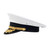 White Officer Dress Cap with Gold Embroidery and Black Visor