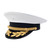 White Officer Dress Cap with Gold Embroidery and Black Visor