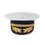 White Officer Dress Cap with Gold Embroidery and Black Visor