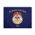 Blue merchant marine flag with U.S.A merchant marine logo on it.