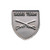 Silver JROTC Sabre Team medal in shield form showcasing two crossed sabres as the central design element.