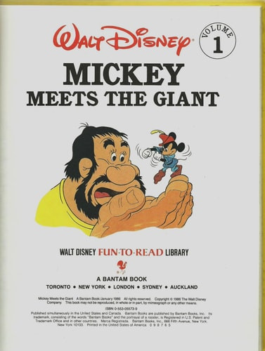 Mickey Meets the Giant (Walt Disney Fun-to-Read Library