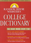 Random House Webster's College Dictionary (U) - SKU 162145