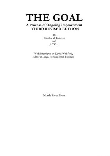The Goal 3th (third) edition Text Only (U)