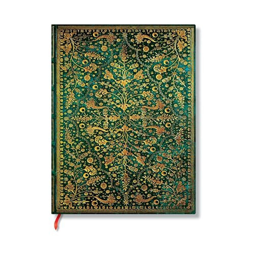 EMERALD FLOWER (NATURE'S GRACE) MINI LINED HARDCOVER JOURNAL (ELASTIC BAND CLOSURE). (N) - SKU 167952
