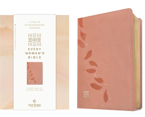 NLT Every Woman's Bible, Filament Enabled (LeatherLike, Pink Petals, Red Letter) (N) - SKU 168767