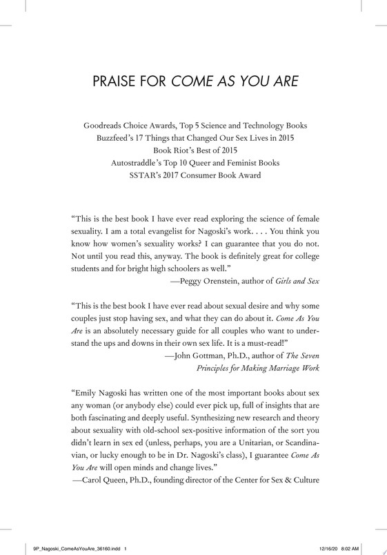 Come As You Are: Revised and Updated The Surprising New Science That Will Transform Your Sex Life (U) - SKU 173390