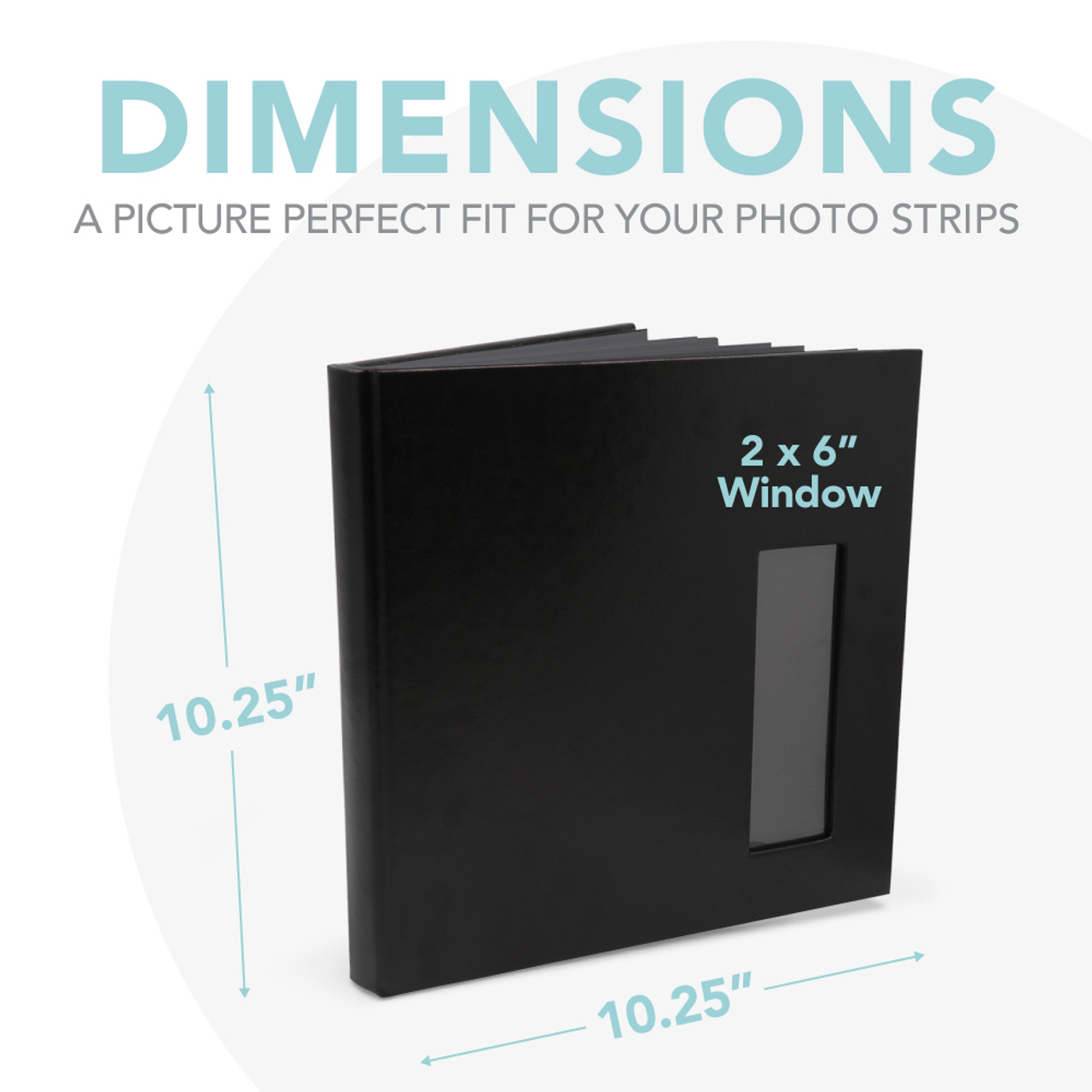 Photo Booth Frames - Black Cover Photo Booth Memory Album DIY Picture Scrapbook with 2x6 inch Photo Strip Inserts - 40 White Pages