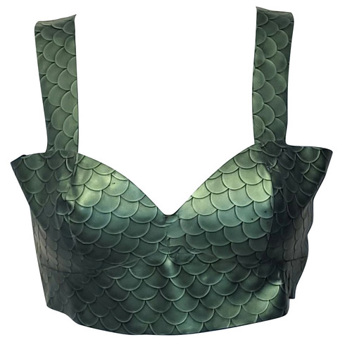 Crop Top - Large - Green Scales