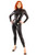 Catsuit Thru Zip Front - Large - Black