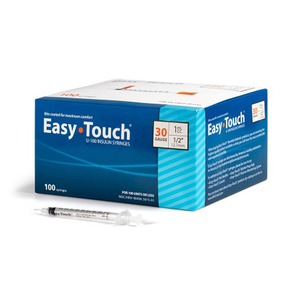 MHC - Easy Touch 1cc Insulin Syringe 30g x ½ (100/BX) MHC - Easy Touch 1cc Insulin Syringe 30g x ½ (100/BX)
