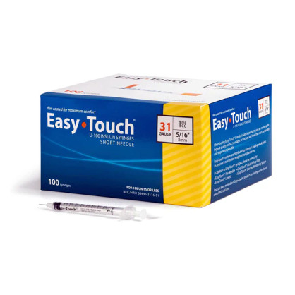 MHC - Easy Touch 1cc Insulin Syringe 31g x 5/16 (100/BX) MHC - Easy Touch 1cc Insulin Syringe 31g x 5/16 (100/BX)