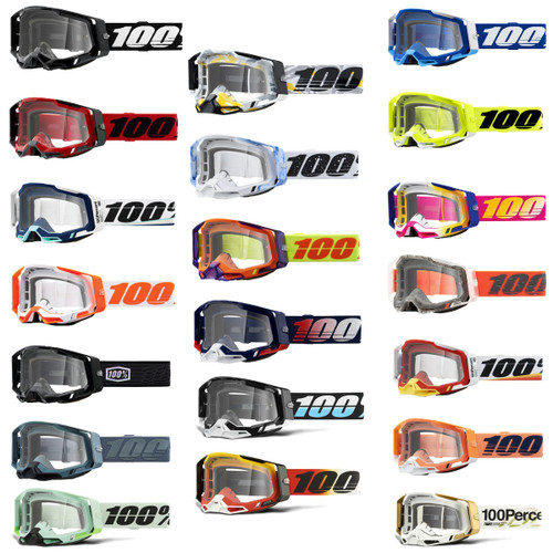 RACECRAFT 2 MOTORCYCLE MX ATV GOGGLES WITH CLEAR LENS