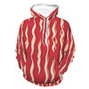 Unisex Long Sleeve Pullover Hooded Sweatshirt Womens Mens Bacon Pattern Pattern Skin-friendly Hooded T-Shirts with Pocket