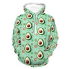 Women Men Hoodies 3D Print Unisex Stretchy Hoodie Pullover Sweatshirt Avocado Pattern Pattern Autumn Outfit with Pocket for Leisure Time