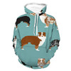 Mens Womens Breathable Hoodies 3D Printed Unisex Long Sleeve Hooded Sweatshirts Australian Shepherds Pattern Outdoor Outfit for Autumn