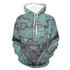 Unisex Long Sleeve Hoodie Pullover Sweatshirt Womens Mens Art Vintage World Map Pattern Super Soft Hooded T-Shirts with Pocket