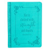 Strength and Dignity Proverbs 31 Woman Bible Verse Teal Faux Leather Journal Handy-sized Flexcover Inspirational Notebook w/Ribbon, Lined Pages, Gilt Edges, 5.5 x 7 Inches