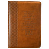 Christian Art Gifts Tan Faux Leather Journal, For I Know The Plans Jeremiah 29:11 Bible Verse, Handy-sized Flexcover Inspirational Notebook w/Ribbon 240 Lined Pages, Gilt Edges, 5.5 x 7 Inches
