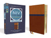 Niv Study Bible, Fully Revised Edition, Personal Size, Leathersoft, Brown/Blue, Red Letter, Comfort Print