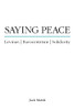 Saying Peace (Suny Theology And Continental Thought)
