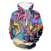 Unisex Realistic Print Hoodie Art Elk Pattern Hooded Sweatshirts Long Sleeve Stretch Sweater With Pocket For Women Men