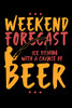 Weekend Forecast Ice Fishing With The Chance Of Beer: 120 Pages I 6X9 I Dot Grid I Funny Fisherman, Boating, Lake & Beer Gifts