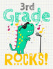 3Rd Grade Rocks!: Funny Back To School Notebook,Gift For Girls And Boys,109 College Ruled Line Paper,Cute School Notebook,School Composition Notebooks,Dinosaur Cover
