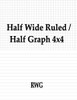 Half Wide Ruled / Half Graph 4X4: 200 Pages 8.5" X 11"