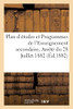 Plan d'études et Programmes de l'Enseignement secondaire des jeunes filles (French Edition)