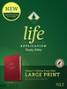 Tyndale Nlt Life Application Study Bible, Third Edition, Large Print (Leatherlike, Berry, Indexed, Red Letter)  New Living Translation Bible, Large Print Study Bible For Enhanced Readability