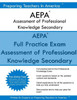 Aepa Assessment Of Professional Knowledge Secondary: Aepa 052 Professional Knowledge Secondary