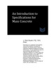 An Introduction to Specifications for Mass Concrete (Concrete Engineering)