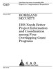 Homeland Security  : DHS needs better project information and coordination among four overlapping grant programs : report to congressional requesters.