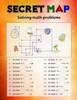 Secret Map : Mathematics Workbook Skills, Puzzles That Uses Numbers, Directions To Lead The Correct Goal, Solving Math Problems, Addition, Subtraction, Multiplicat