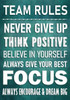 Team Rules - Never Give Up - Think Positive - Believe In Yourself - Always Give Your Best - Focus : Always Encourage & Dream Big - Motivational Employee - Work Team Appreciation Gifts - Thank You Gift Office Staff