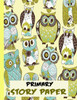 Primary Story Paper: Draw & Write Composition Book For Kids - Owls Yellow