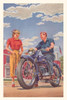 Vintage Journal Couple With Motorcycle